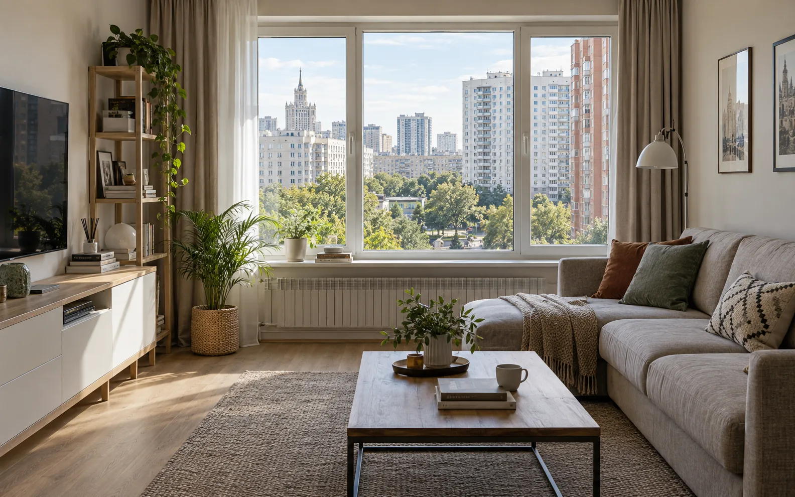 Светлая квартира с видом на Москву